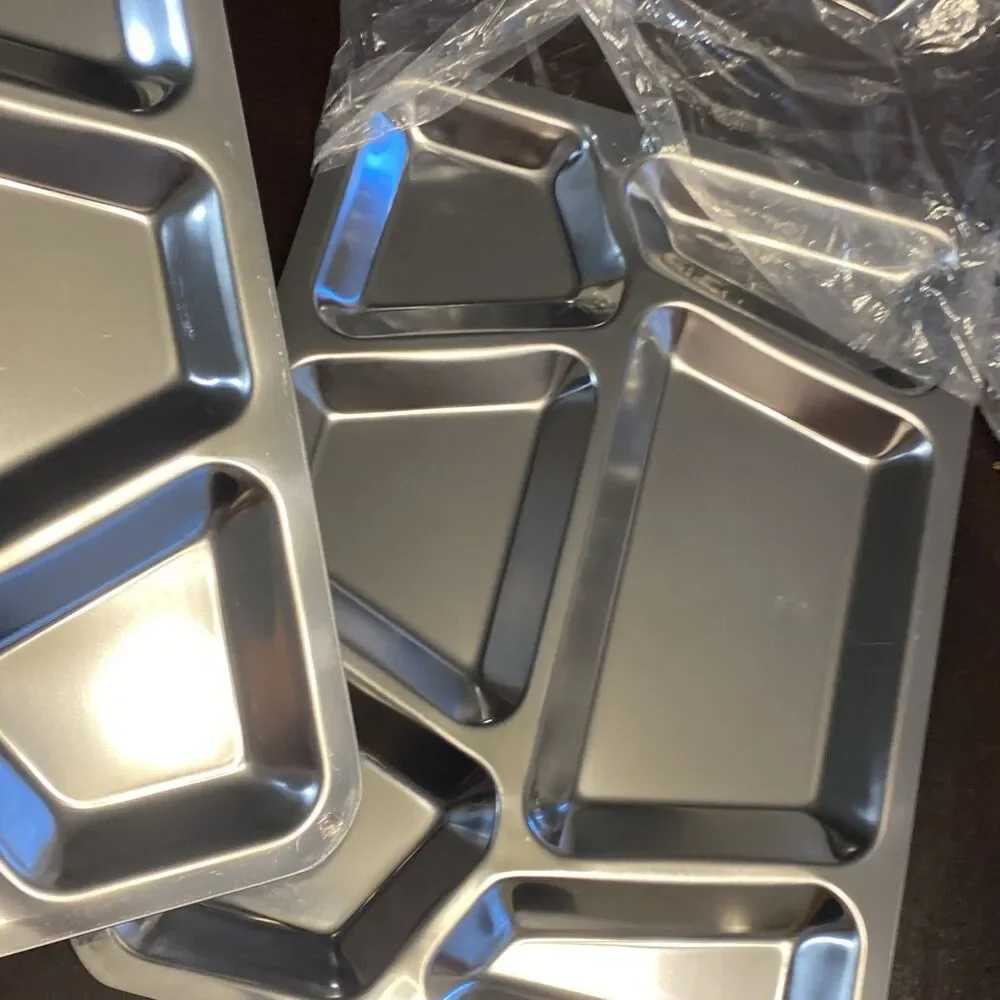 Vintage Military Stainless Steel Mess Hall Trays Camping Picnic Set Of 14